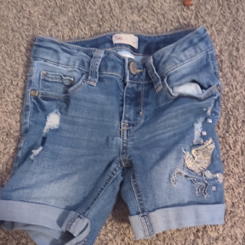 SO Blue Distressed Denim Shorts Casual